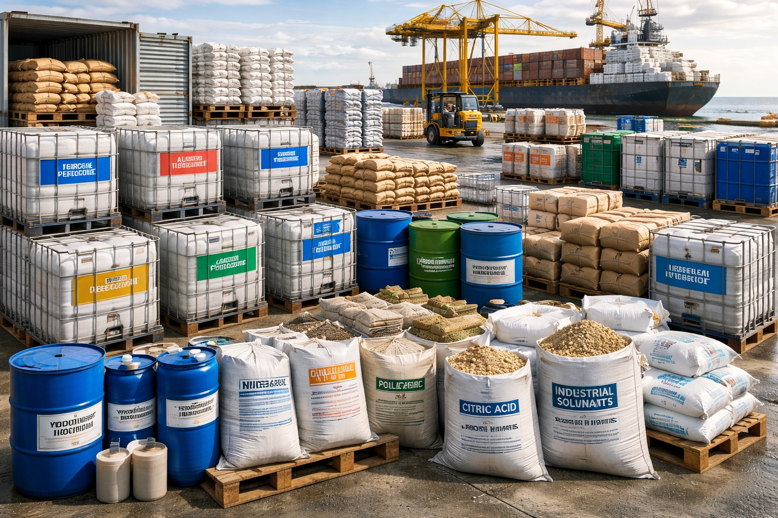 Industrial chemicals additives and raw materials for manufacturing agriculture and processing