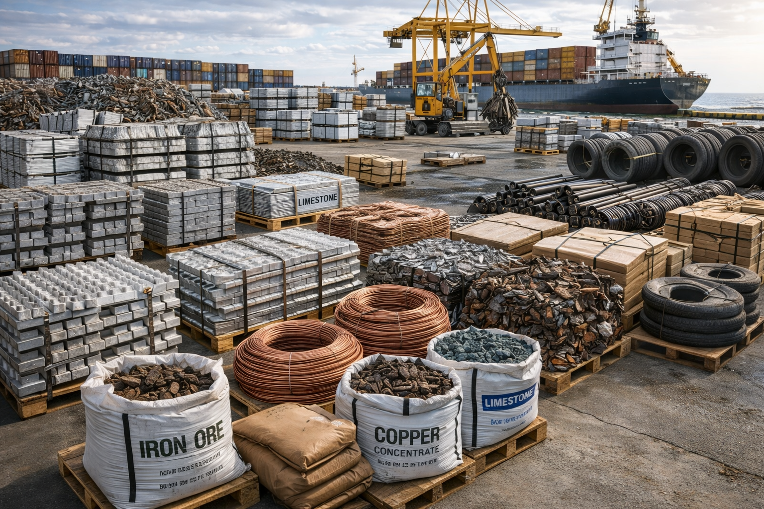 Minerals metals scrap and recycled materials for industrial resale and manufacturing supply chains